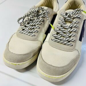 Men's FAGUO Casual Cream & Purple Low-Top Sneakers